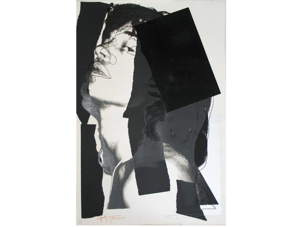ANDY WARHOL, <em>MICK JAGGER 144,</em> 1975, SCREENPRINT ON ARCHES PAPER, 43.5 X 29 INCHES
